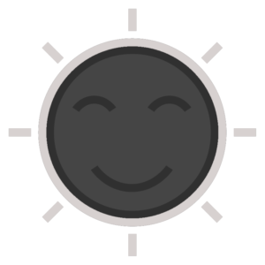 An icon symbolising friendliness through the depiction of a sun with a smiling face. Sarah the Carer is a professional and private care provider.